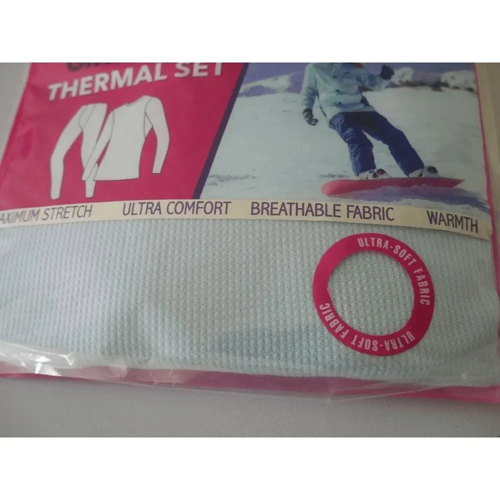 GO UNDER Girls 2PC Thermal Set PINK Base Layer Ultra-Soft Size S 6/6X